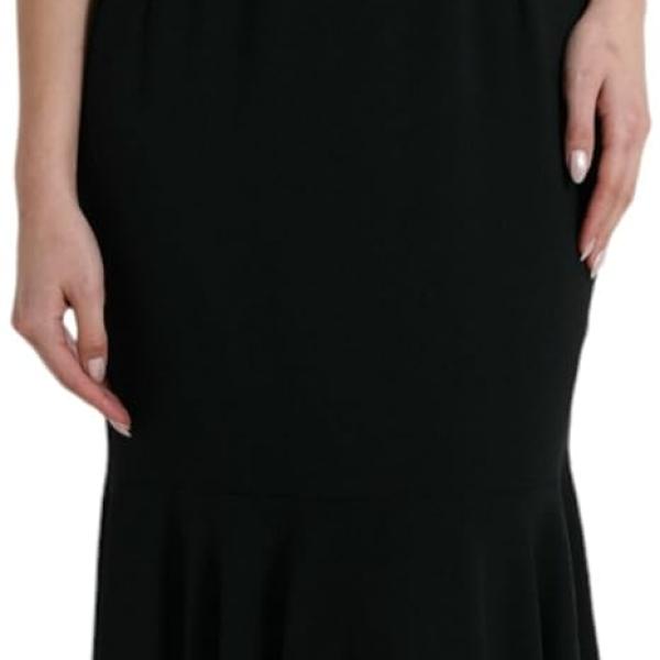 Dolce & Gabbana Elegant Black Stretch Cady Midi Women's Dress