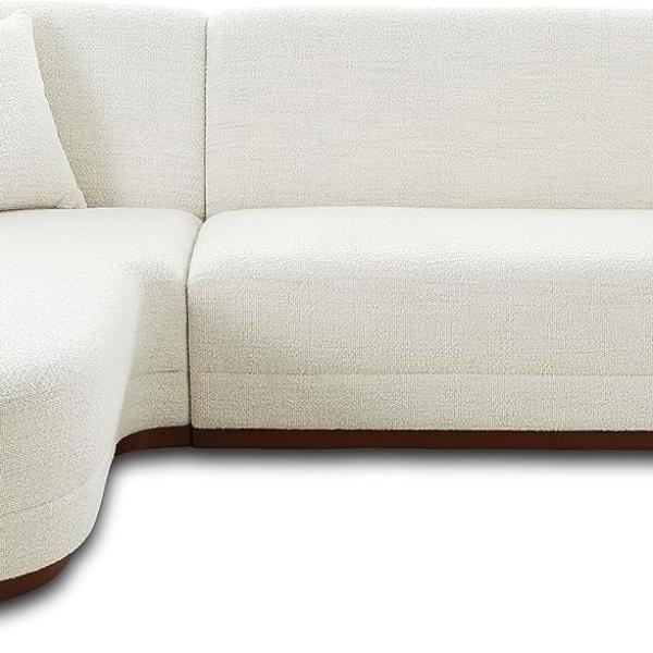 POLY & BARK Arles Left-Facing Sectional Sofa in Cloud White