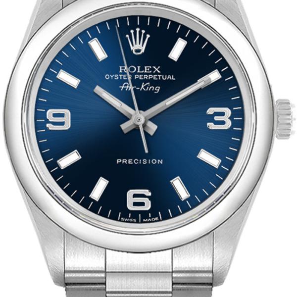 Rolex Oyster Perpetual 34 Air King Blue Dial Unisex Watch 14000